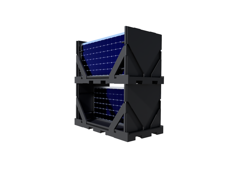 Efficiently transport and store solar panels with a Solar Panel Pallet, ensuring convenience and safety in handling large quantities.